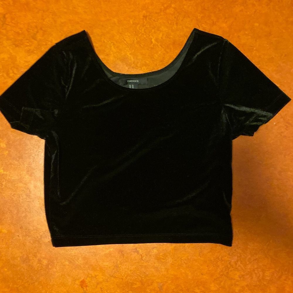 Velvet Black Crop Top